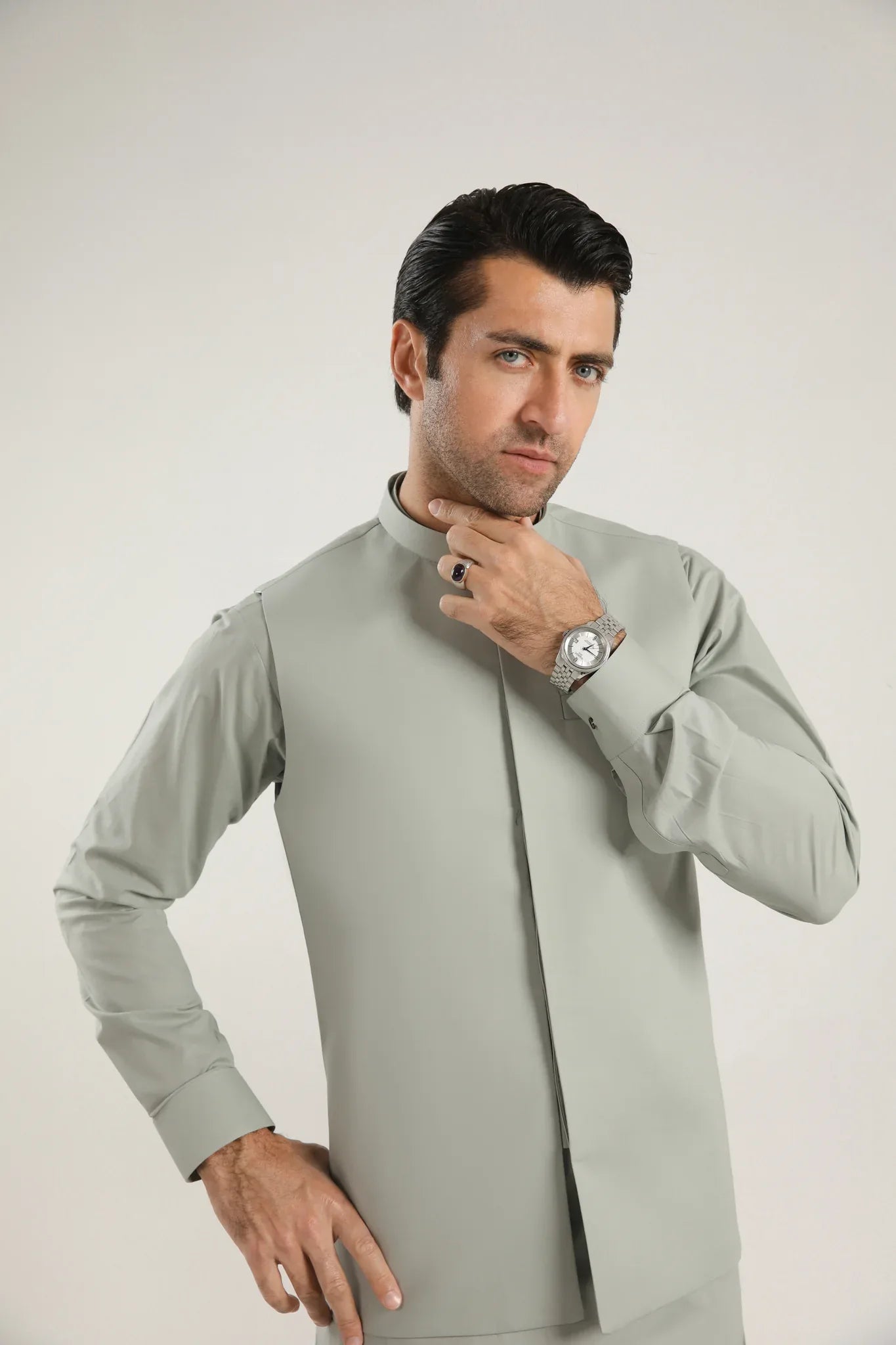 Light Mint Soft Cotton Waistcoat - Men - Muraqsh -- Menswear