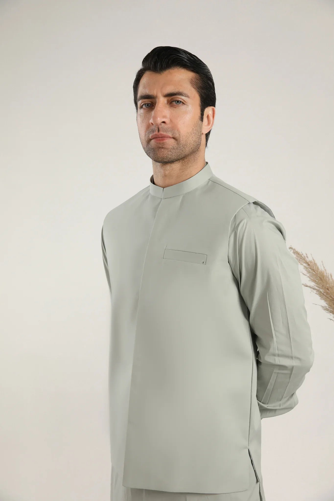 Light Mint Soft Cotton Waistcoat - Men - Muraqsh -- Menswear