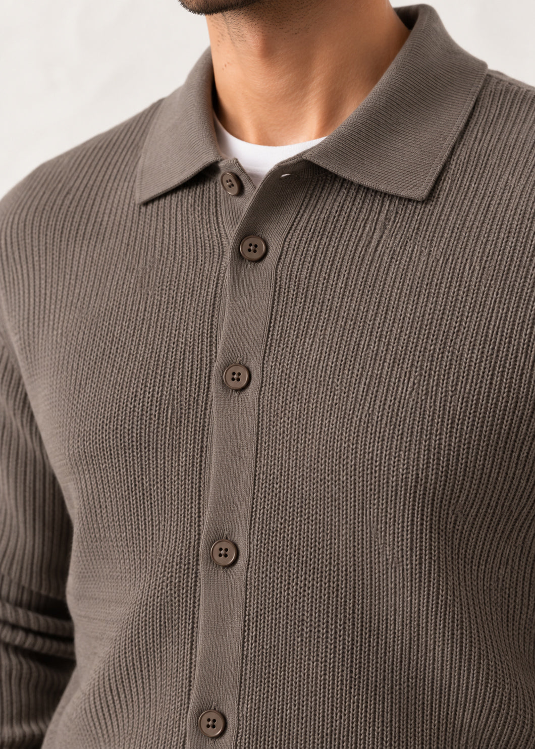Taupe Button Down Cardigan