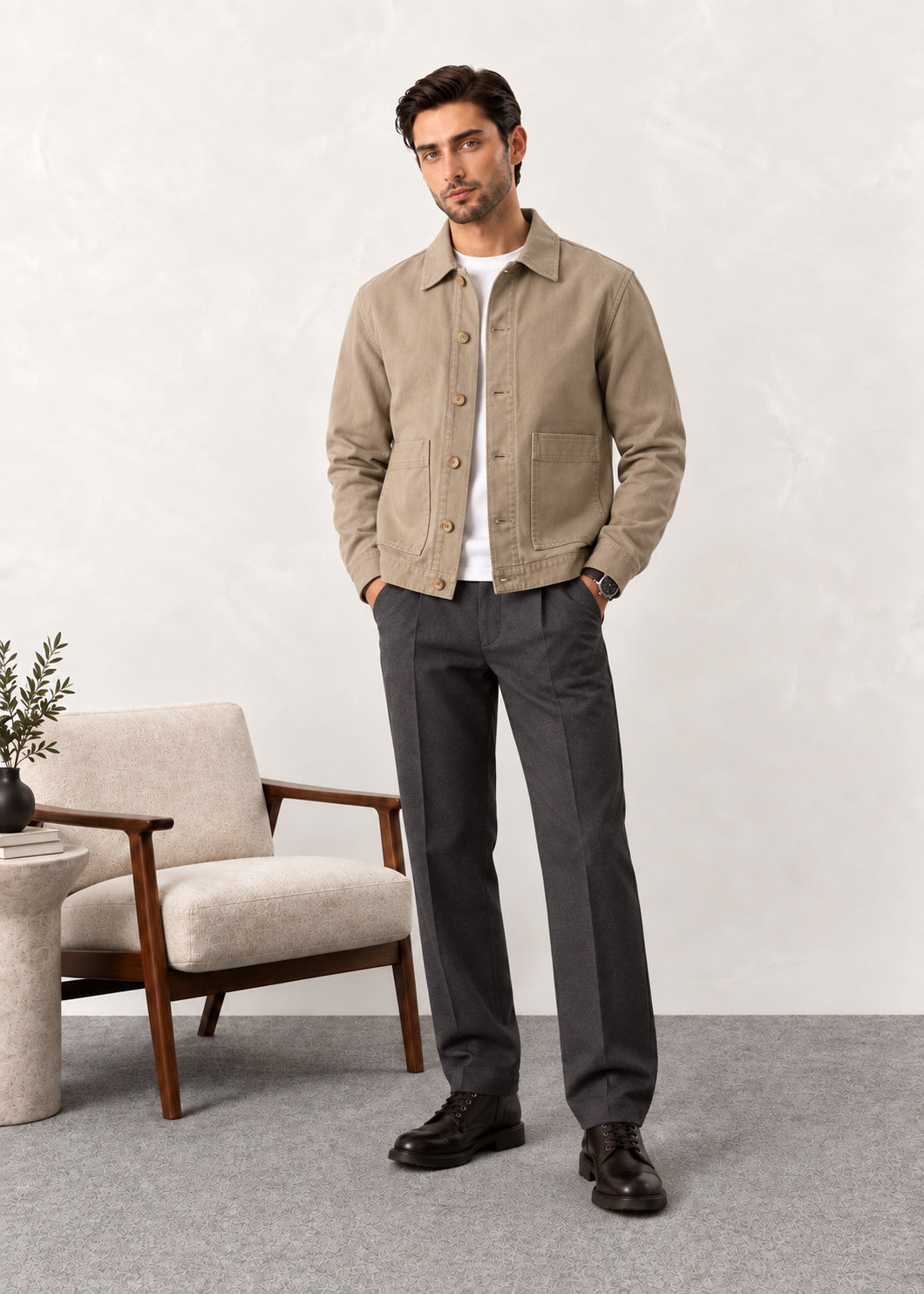 Beige Twill Jacket