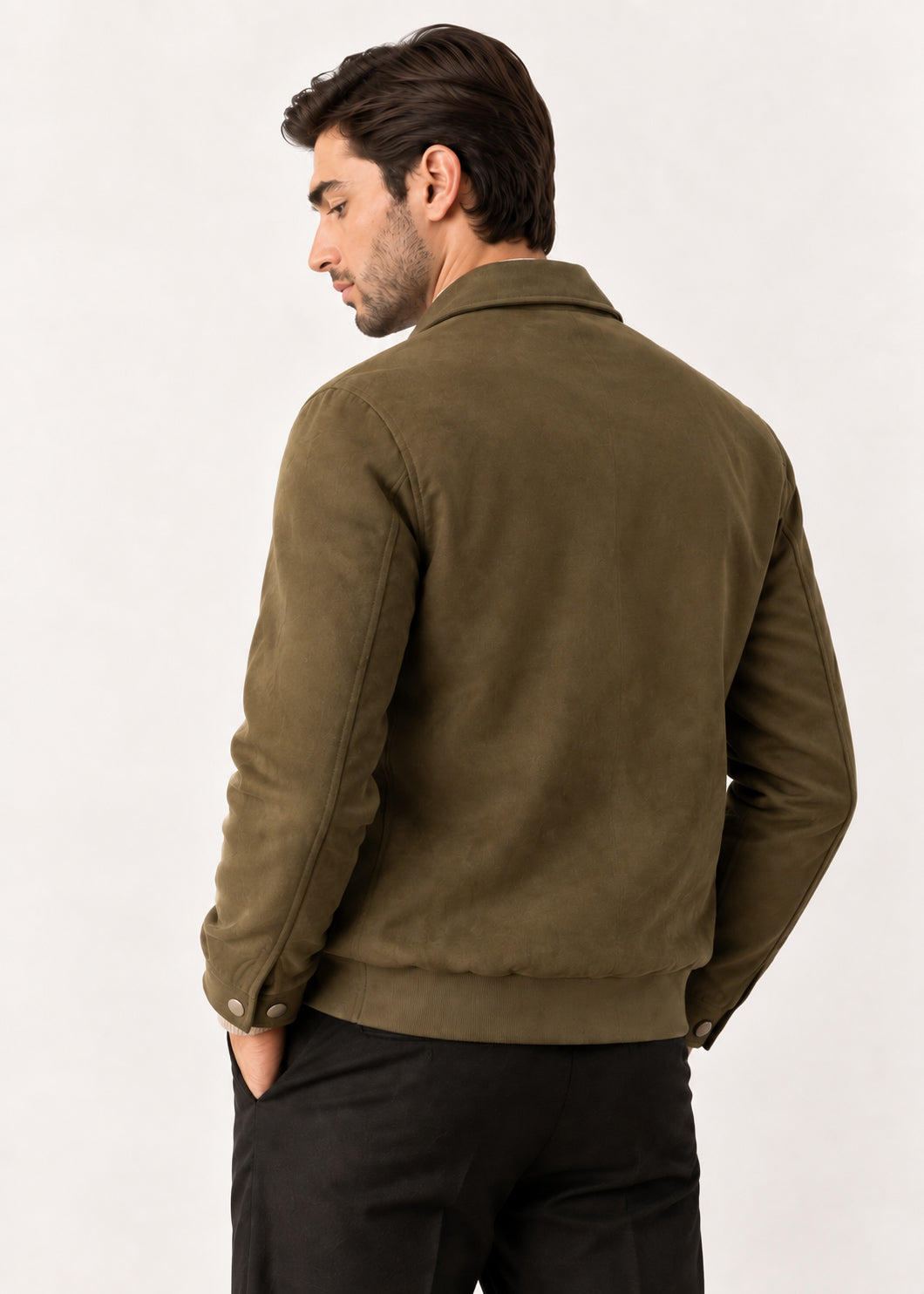 Olive Suede Flight Jacket