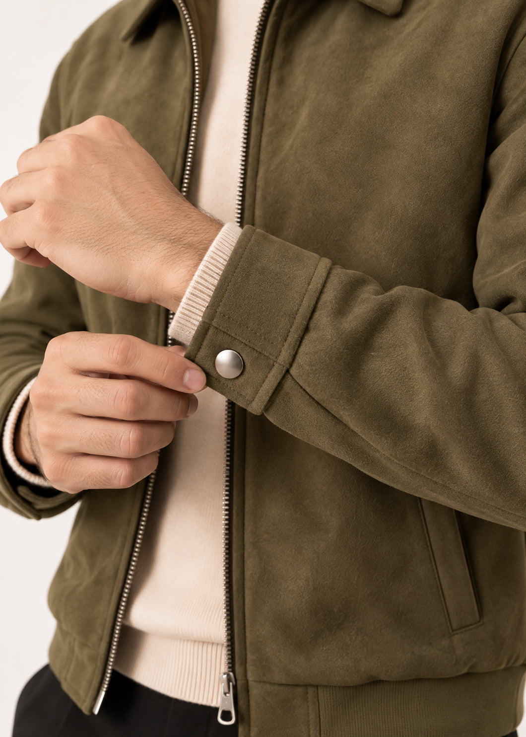 Olive Suede Flight Jacket