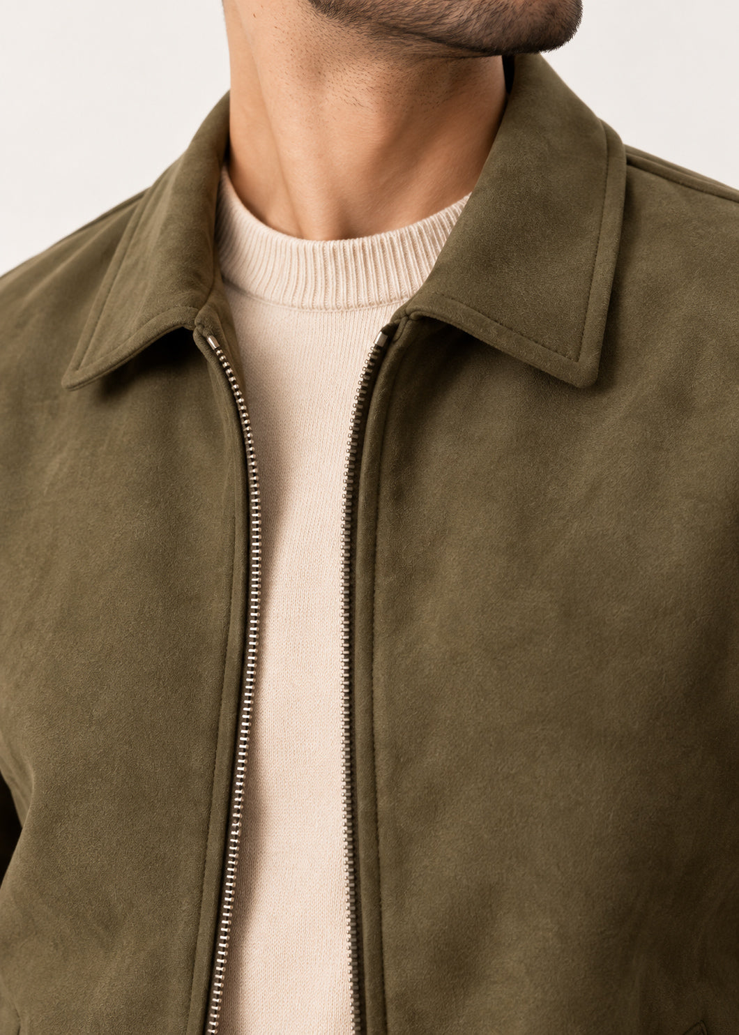Olive Suede Flight Jacket