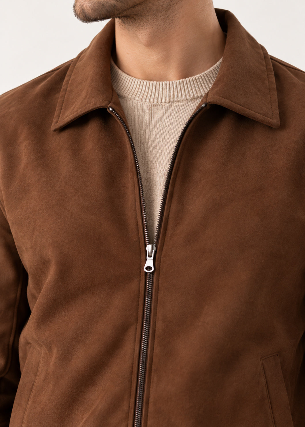 Dark Brown Suede Flight Jacket