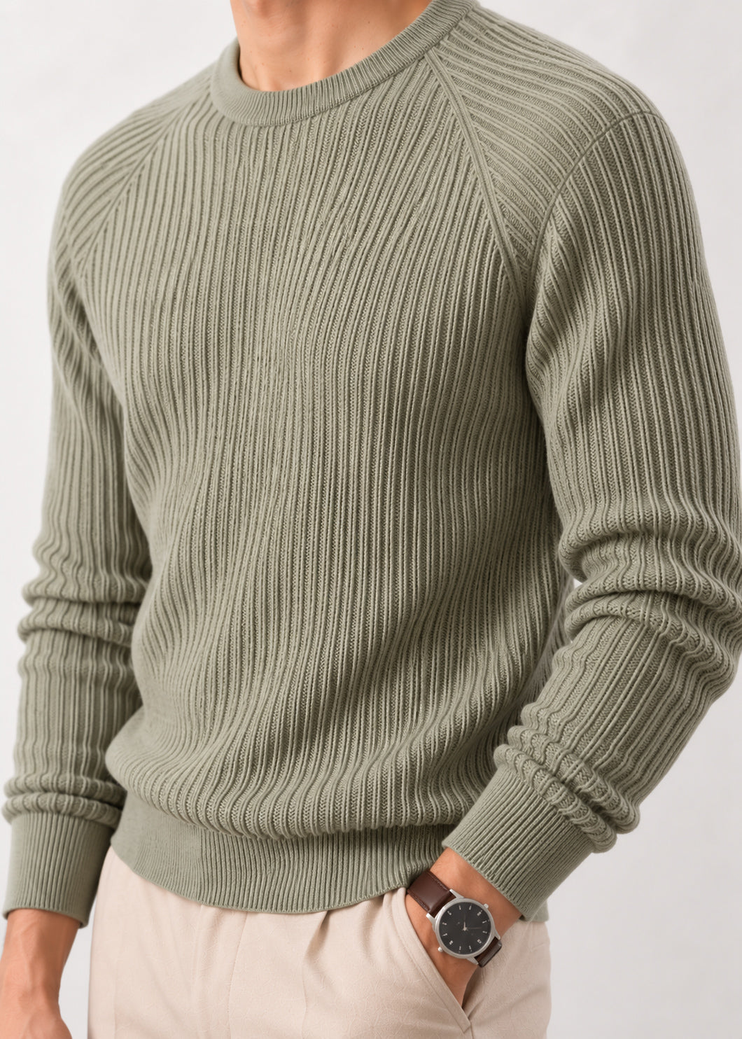Light Pistachio Raglan Sweater