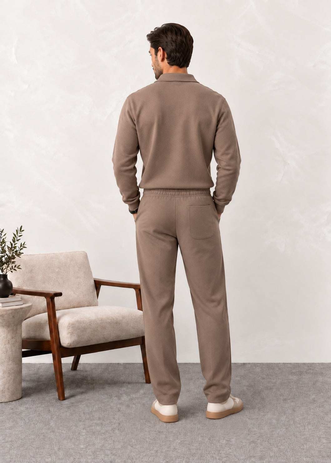 Light Brown Interlock Co-ord Set - Men