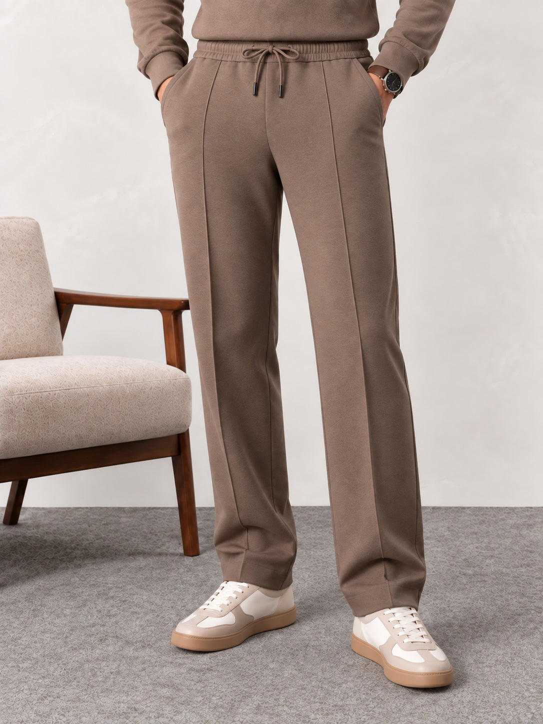 Light Brown Interlock Co-ord Set - Men