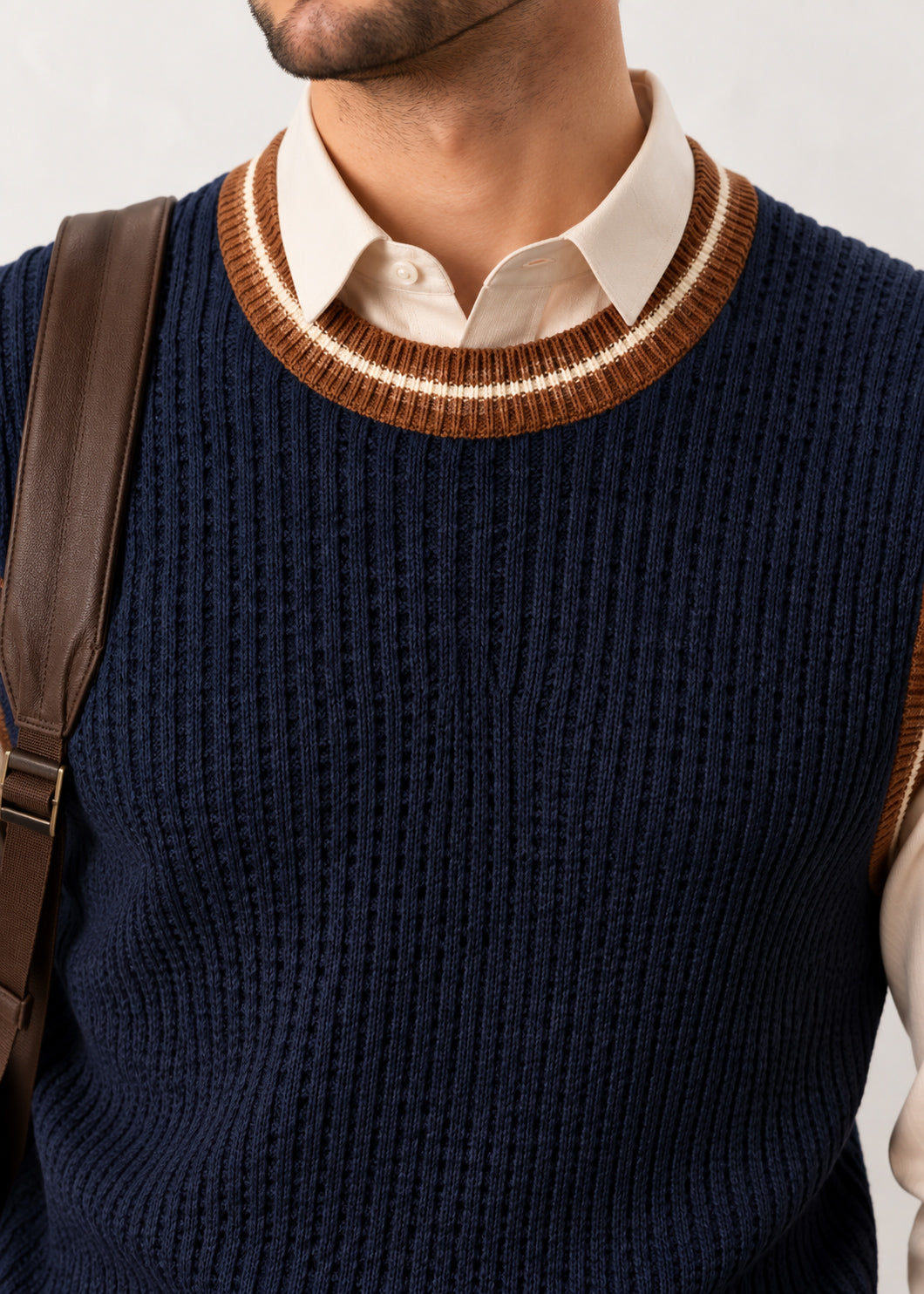 Navy Blue Sleeveless Sweater