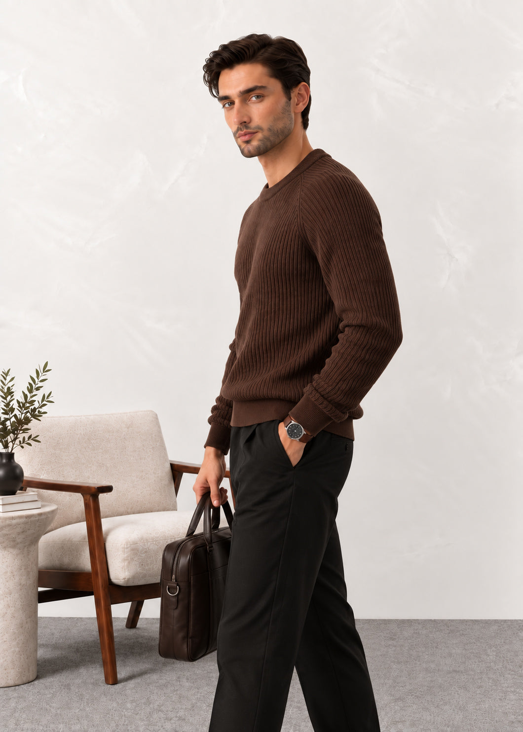 Brown Raglan Sweater