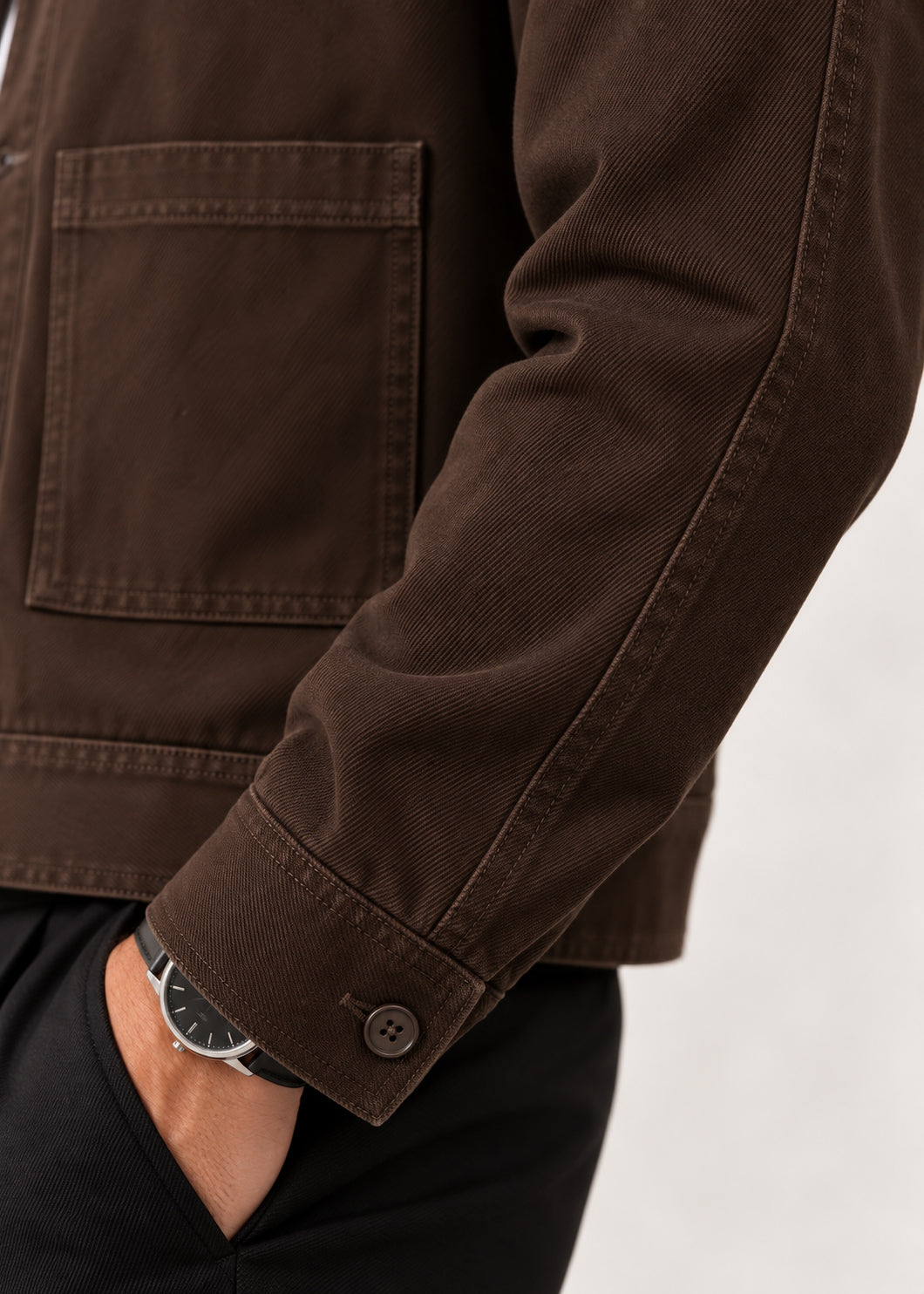 Dark Brown Twill Jacket