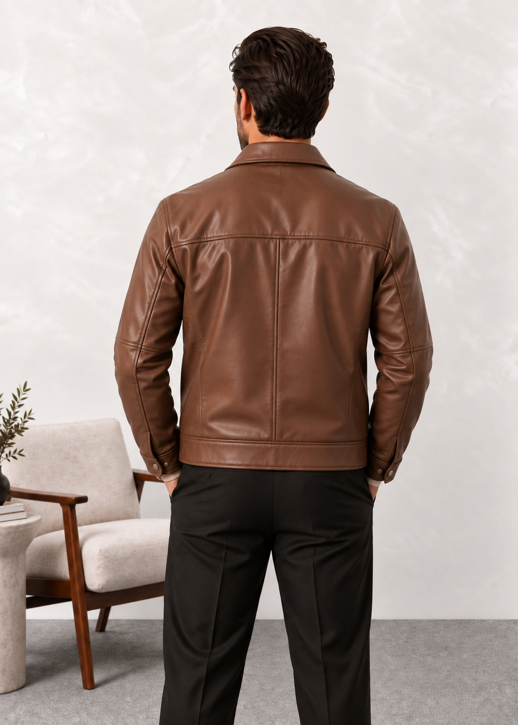 Brown Leather Jacket - Men