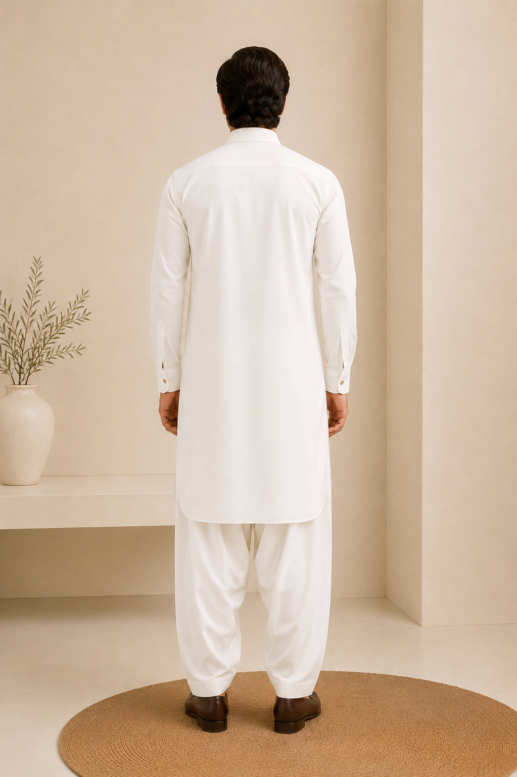 White French Collar Kameez Shalwar - Men - Men