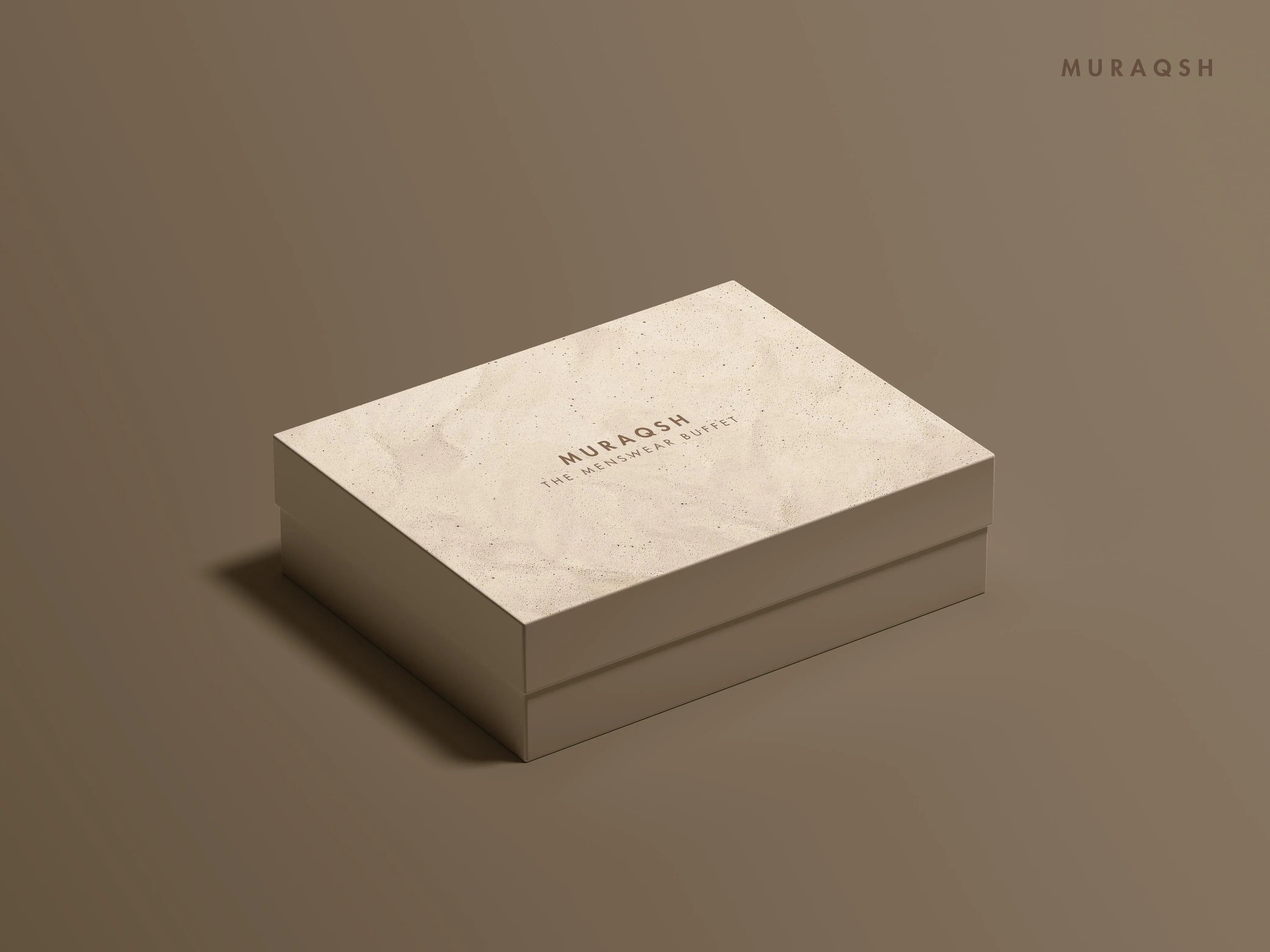 Premium Gift Box - Top Drip Off with Grooving Textured in Beige Pink - Muraqsh -- Menswear