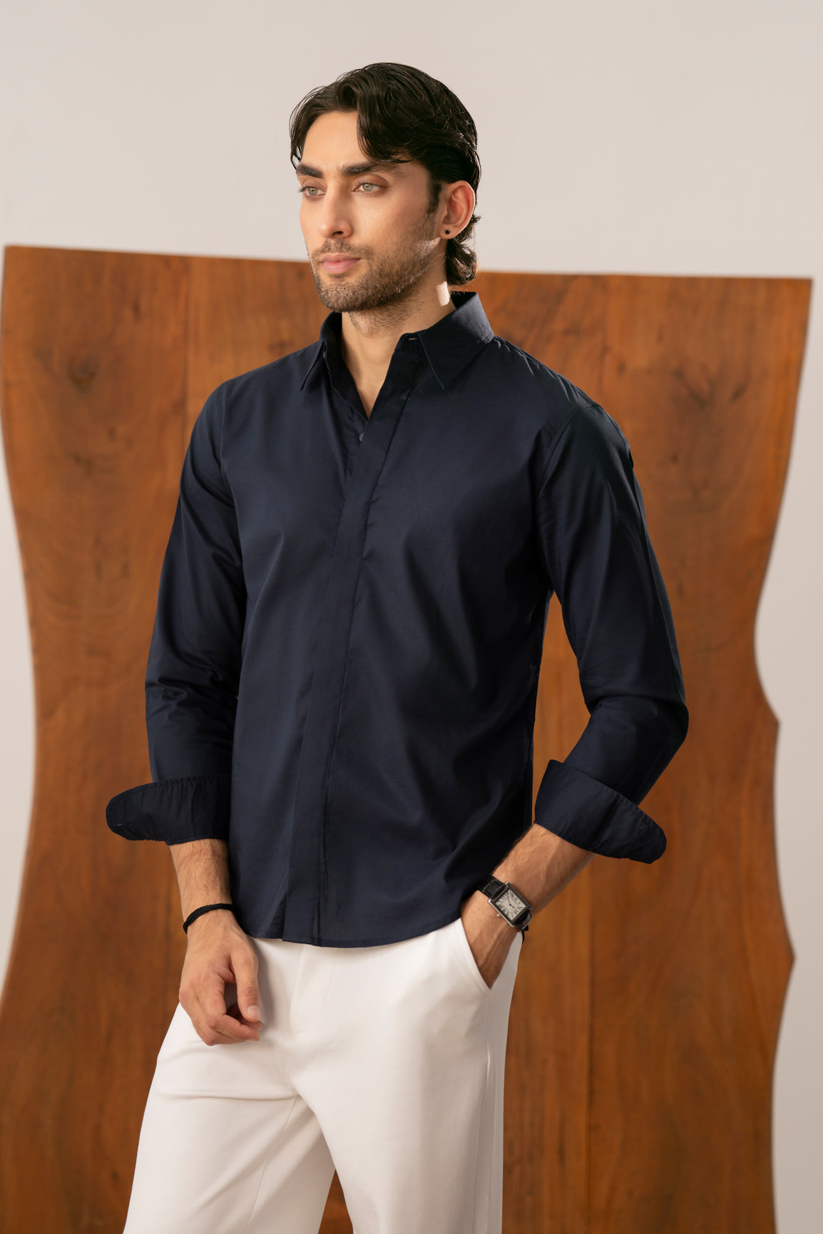 Navy Blue Casual Shirt - Men