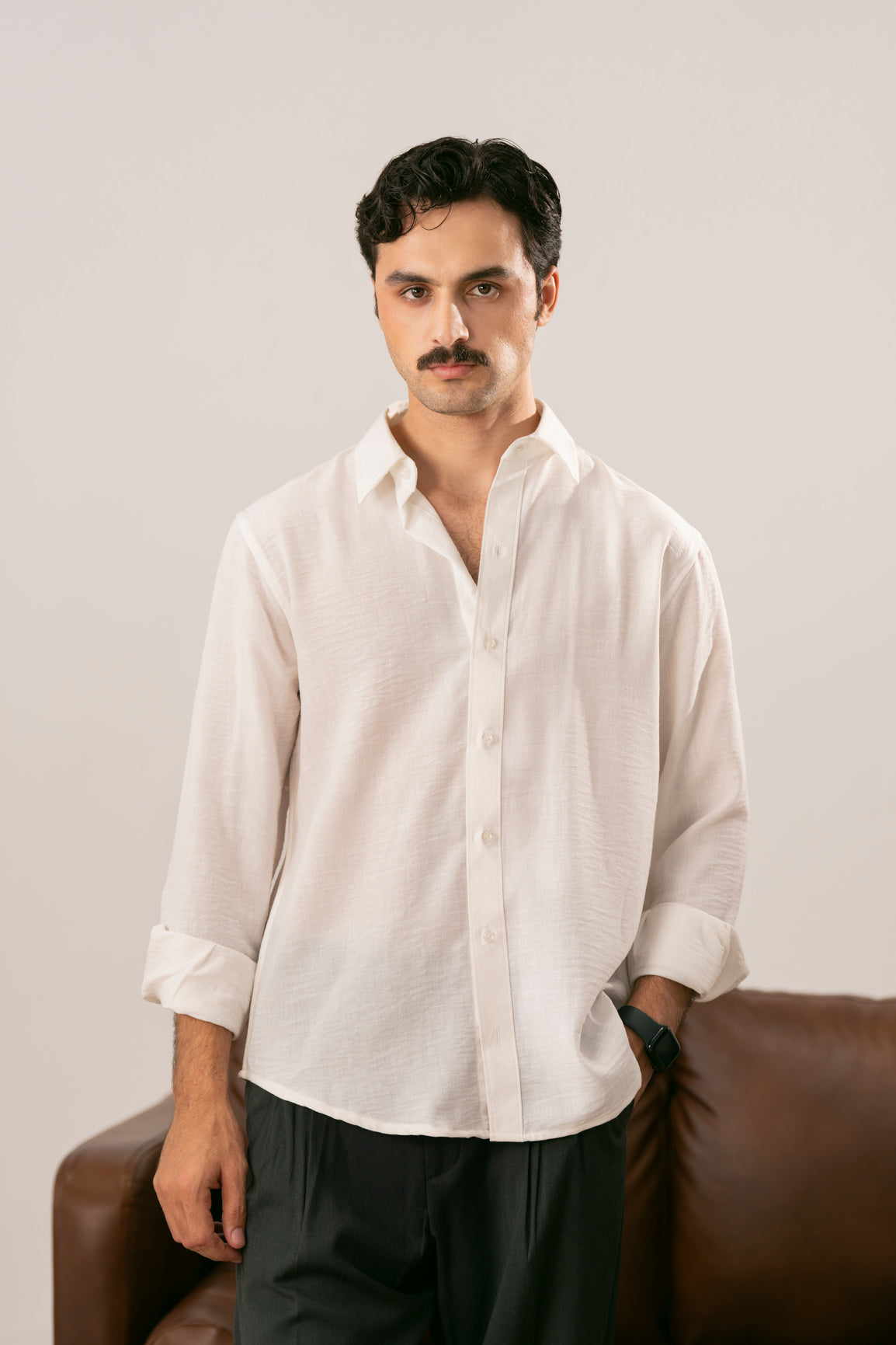 Alba White Casual Shirt - Men