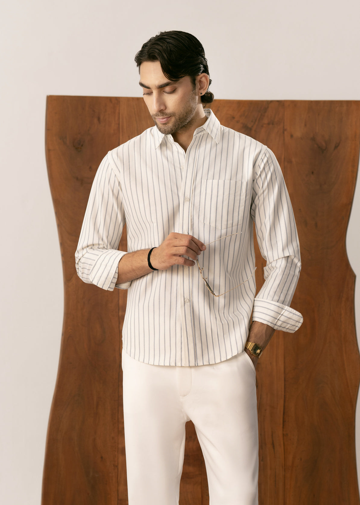 Riviera Blue Wide Stripe Casual Shirt - Men