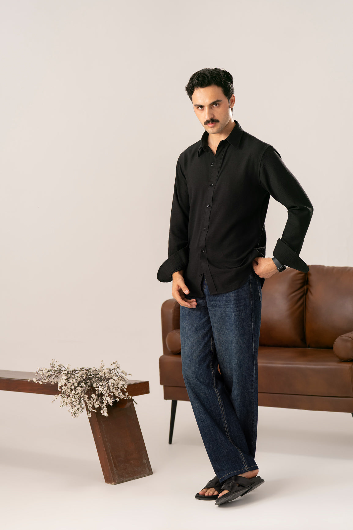 Noir Black Casual Shirt - Men