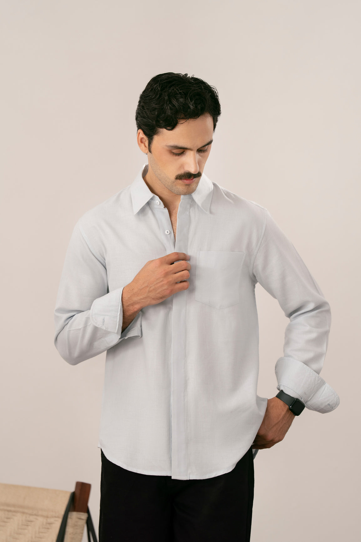 Powder Blue Casual Shirt - Men