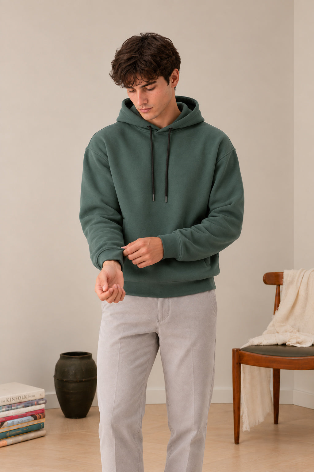 Dark Green Interlock Hoodie
