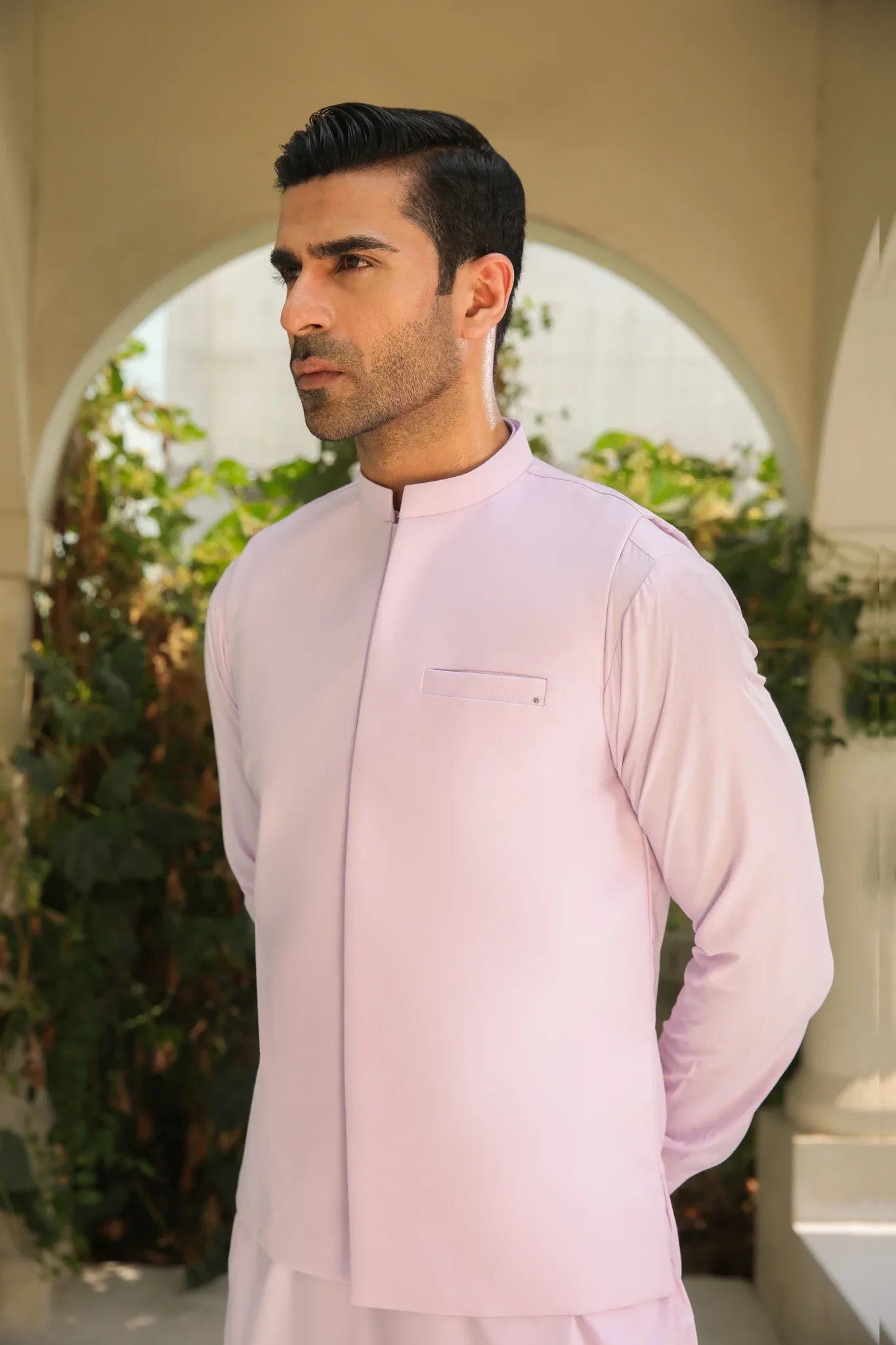 Lilac Kurta Trouser & Waistcoat - Men - 3 Piece
