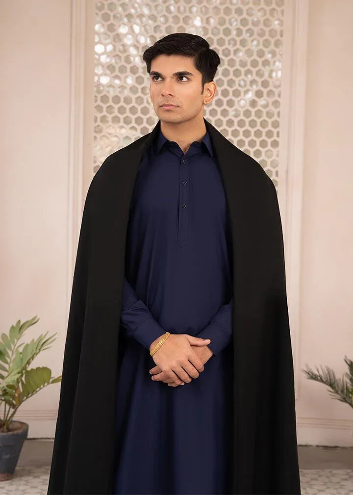 Black Wool Shawl - Men - Muraqsh -- Menswear