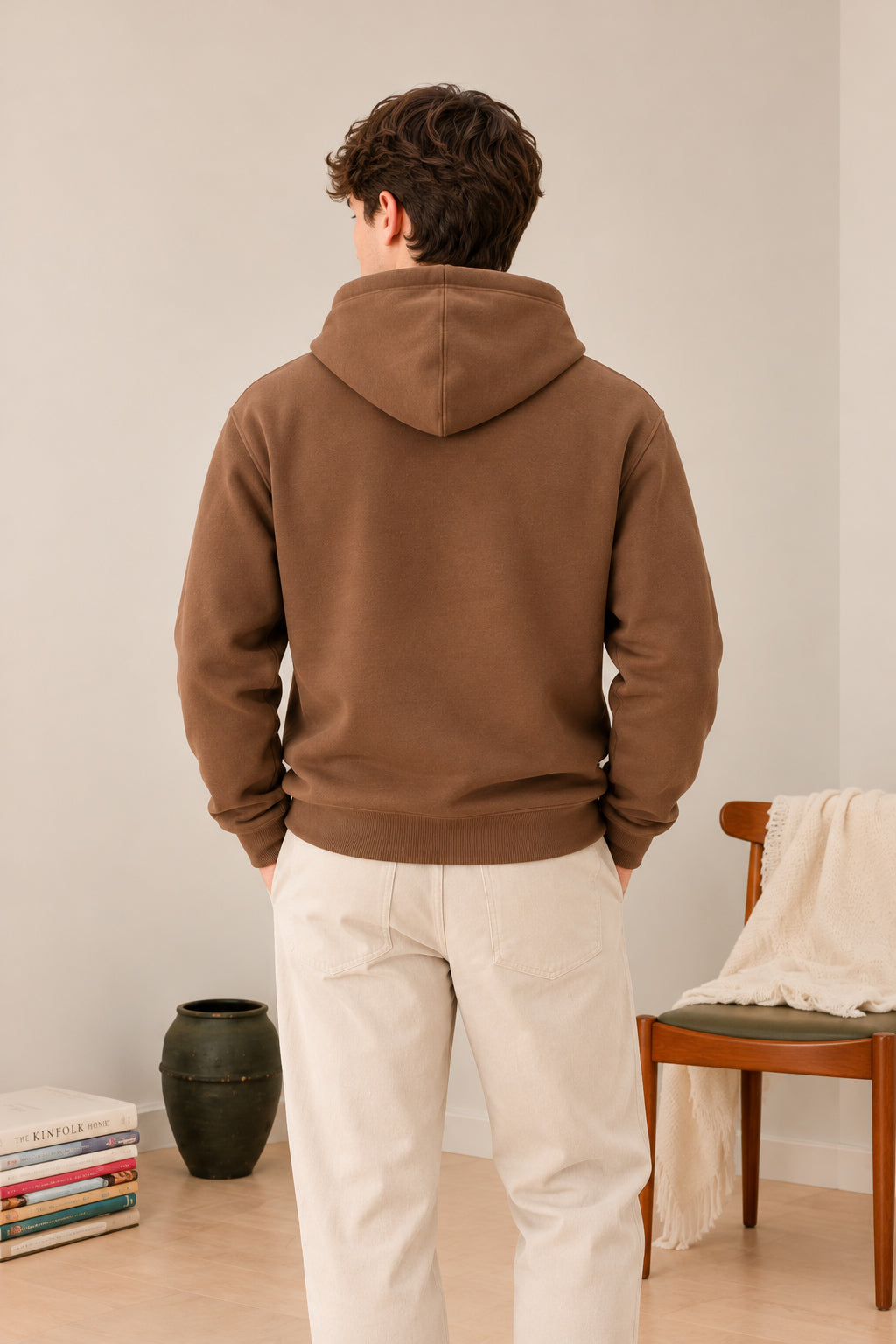 Fondent Brown Fleece Hoodie - Men