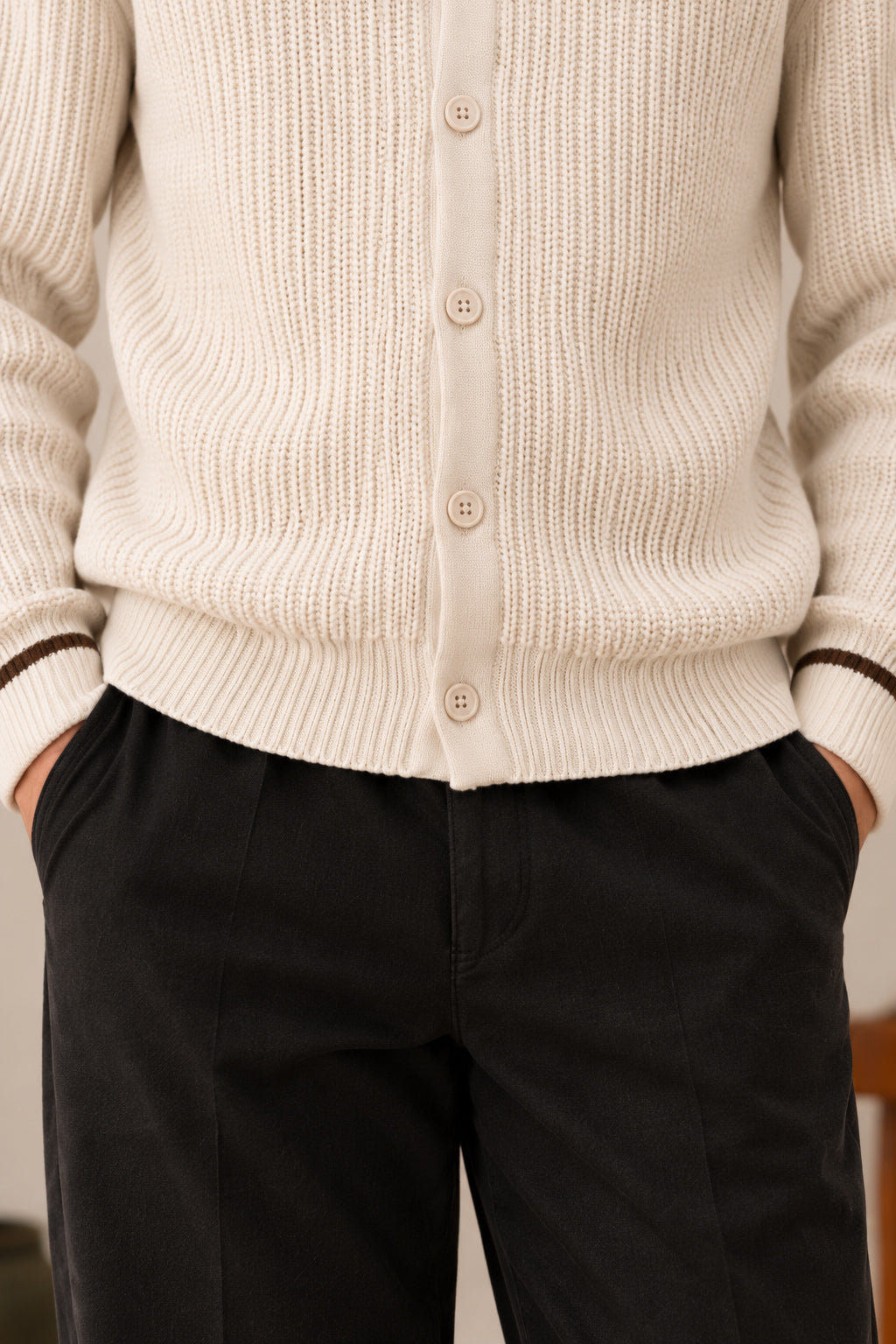 Ivory White Button Down Cardigan