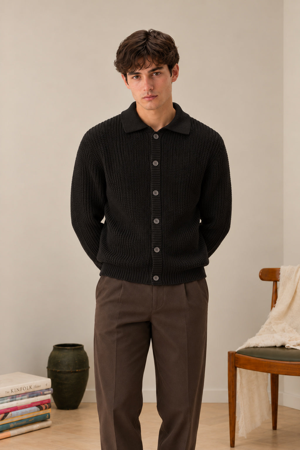 Black Button Down Cardigan