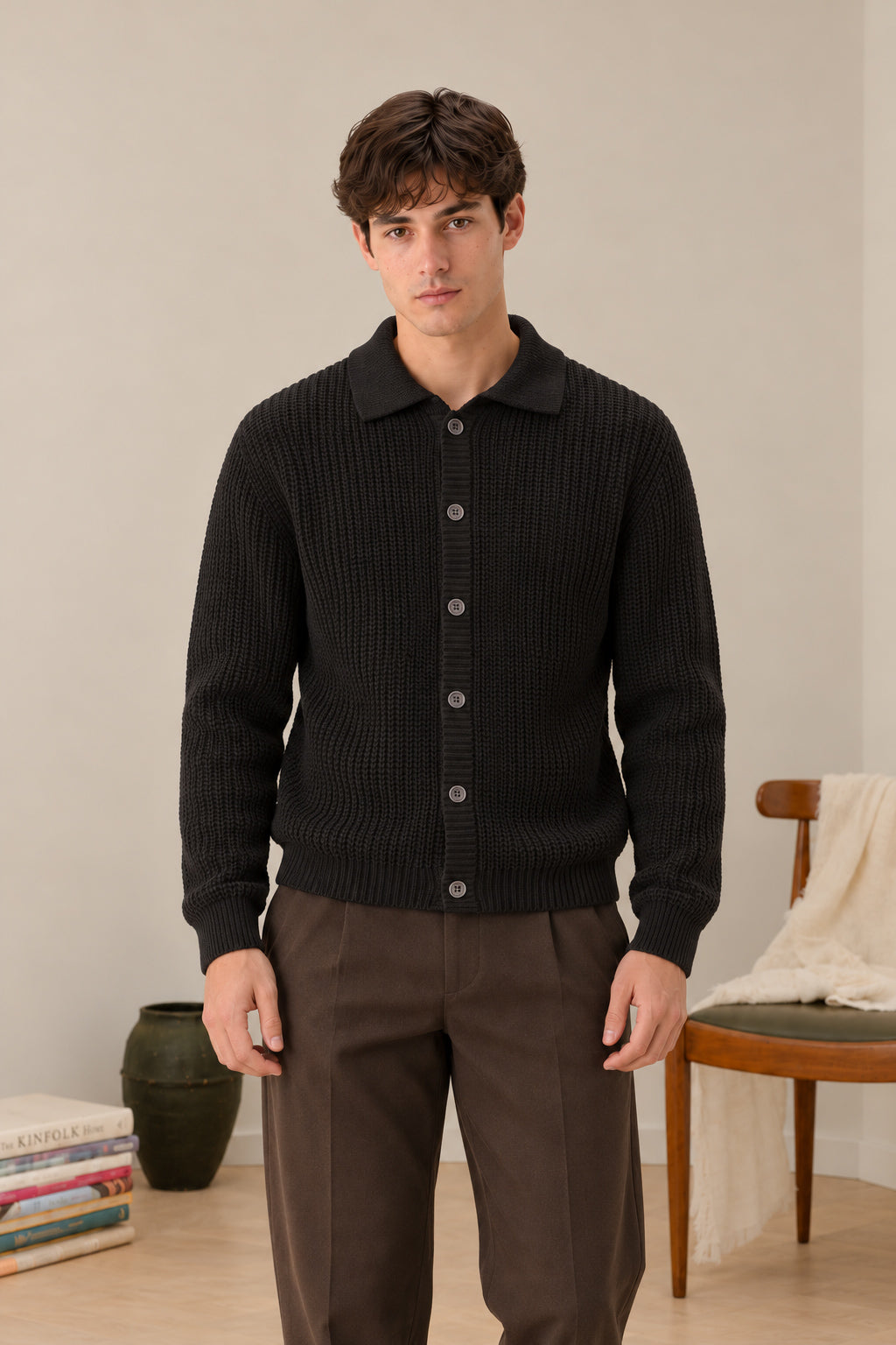 Black Button Down Cardigan