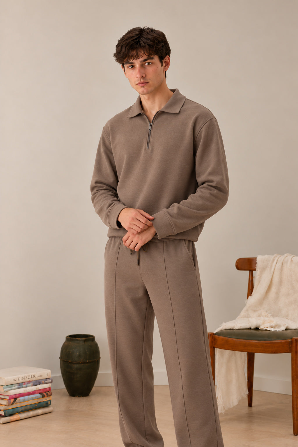 Light Brown Interlock Co-ord Set