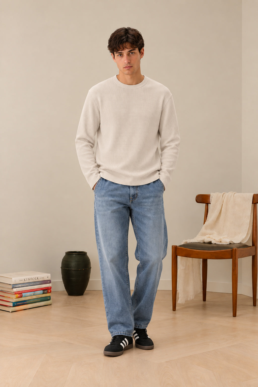 Off White Waffle Knit Tee