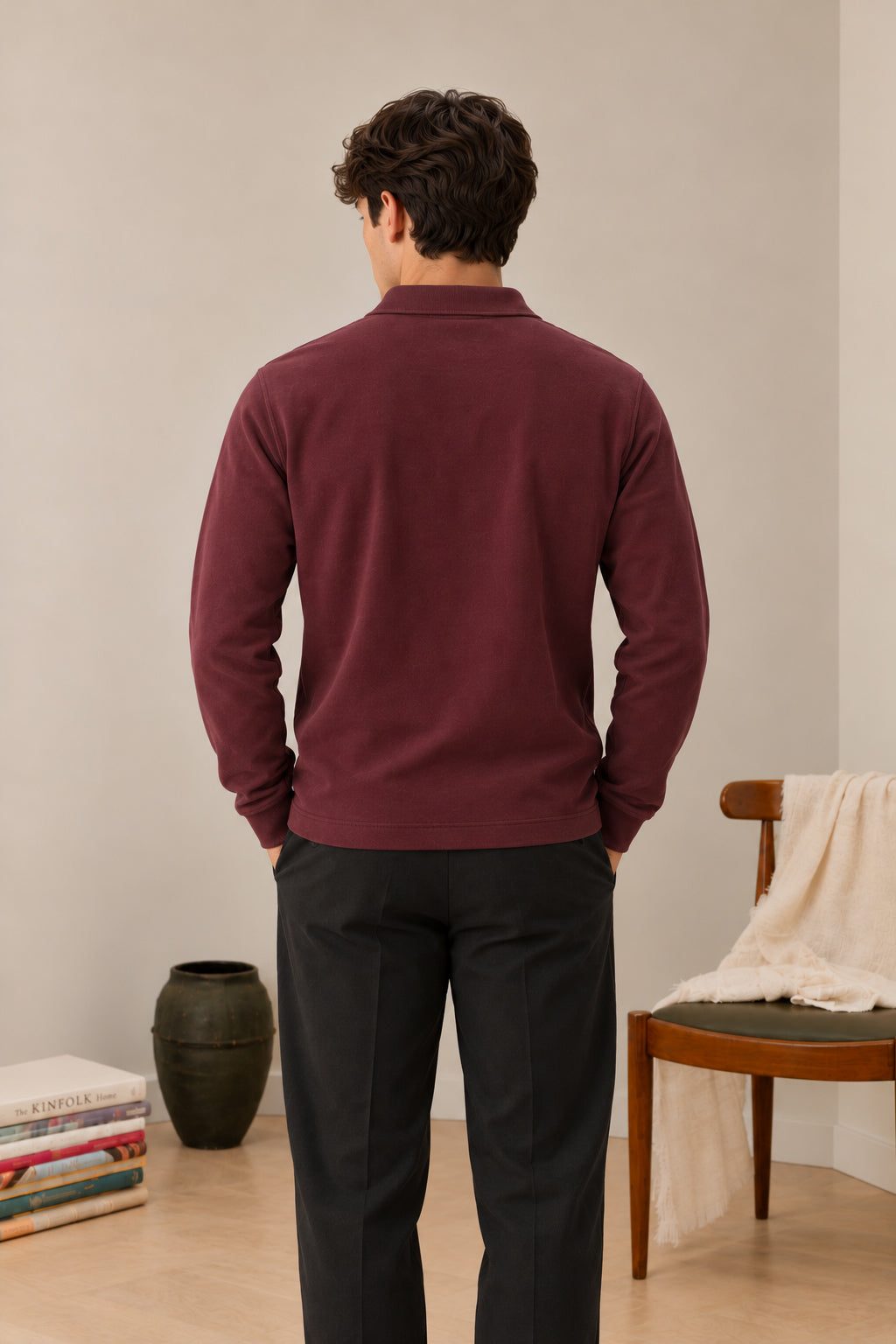 Burgundy Terry Polo