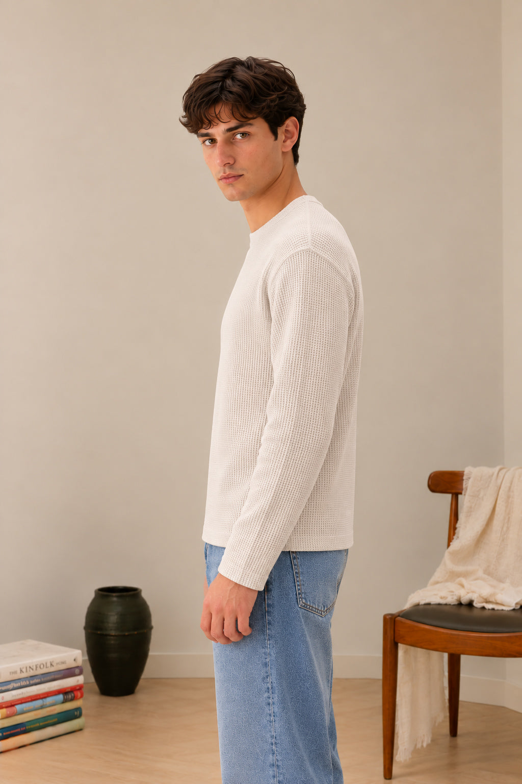 Off White Waffle Knit Tee