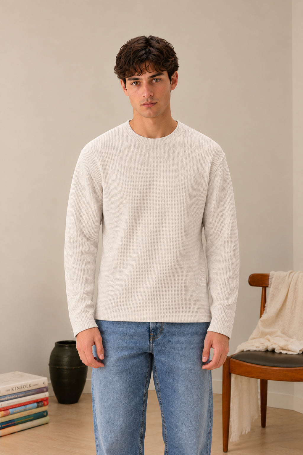 Off White Waffle Knit Tee