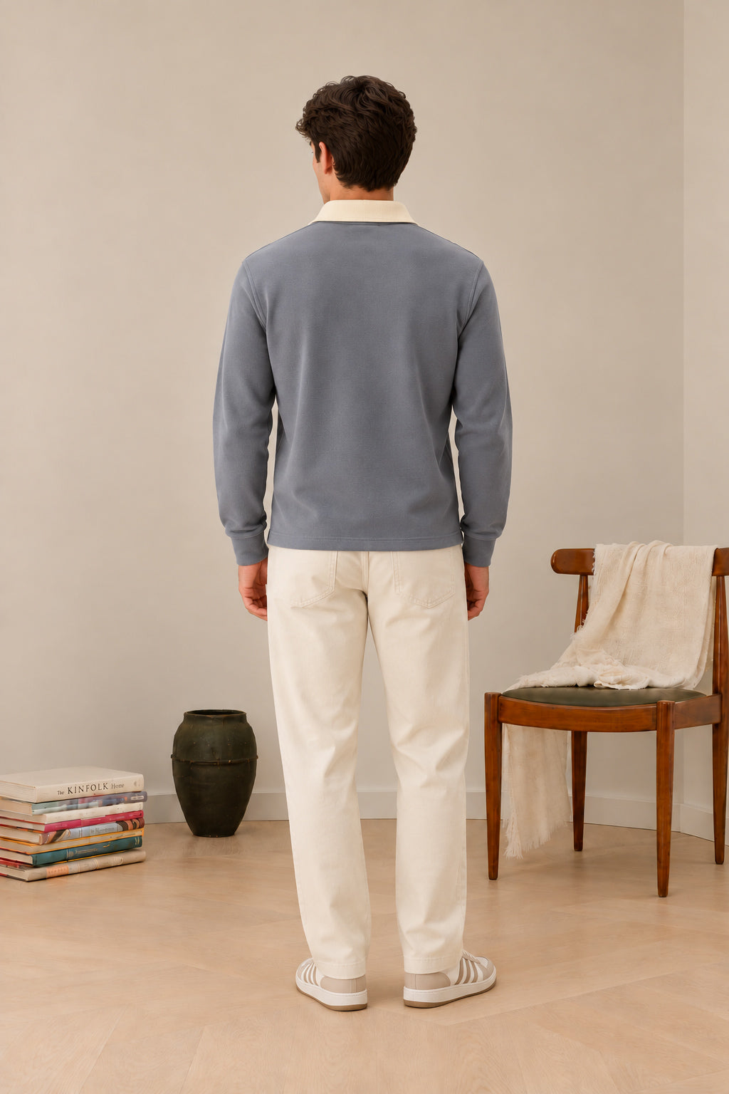 Sapphire Blue Contrast Collar Polo
