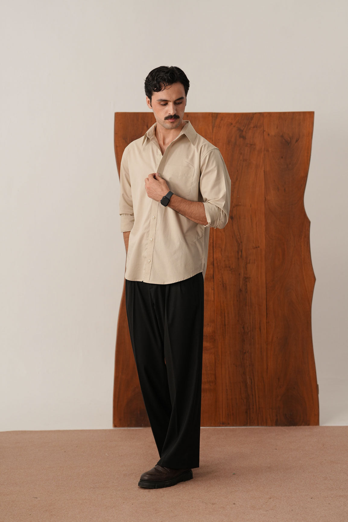 Dune Beige Casual Shirt - Men