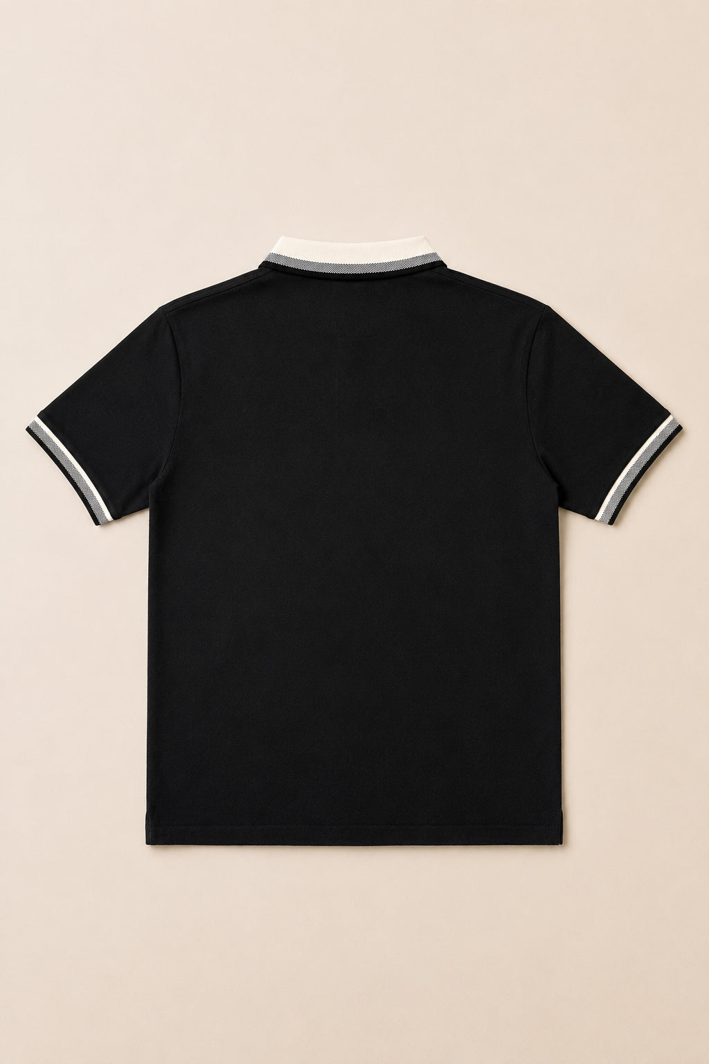 Black Basic Polo - Contrast Collar - Men