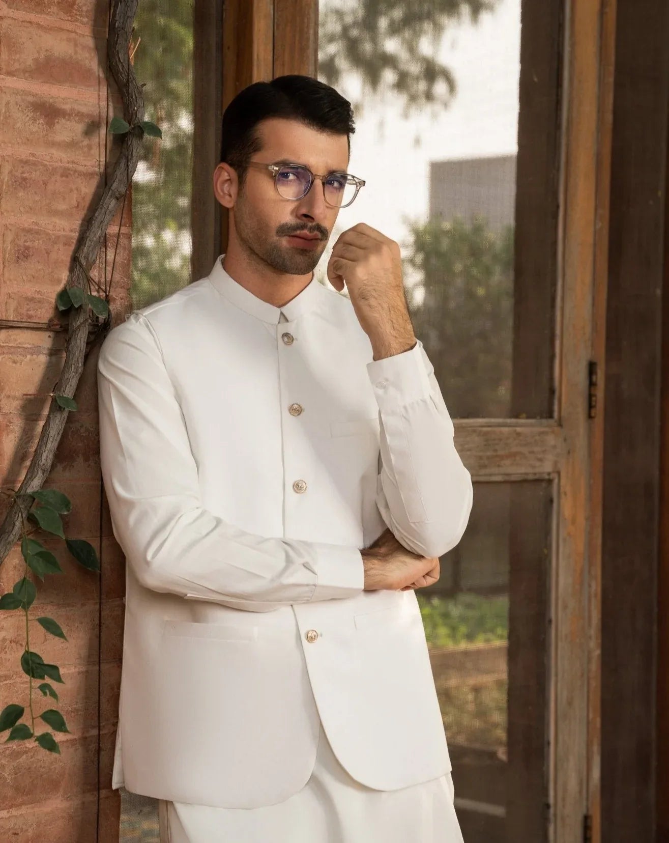 Off White Shalwar Kameez and Waistcoat - 3PC Set - Men