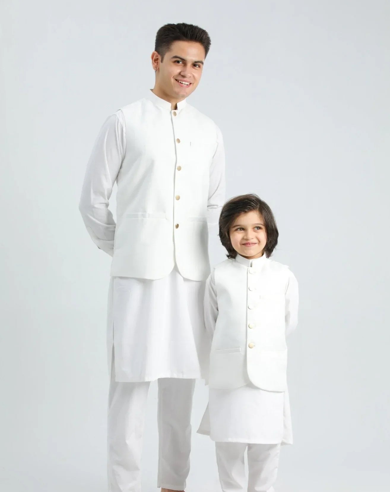 Off White Shalwar Kameez and Waistcoat - 3PC Set - Men