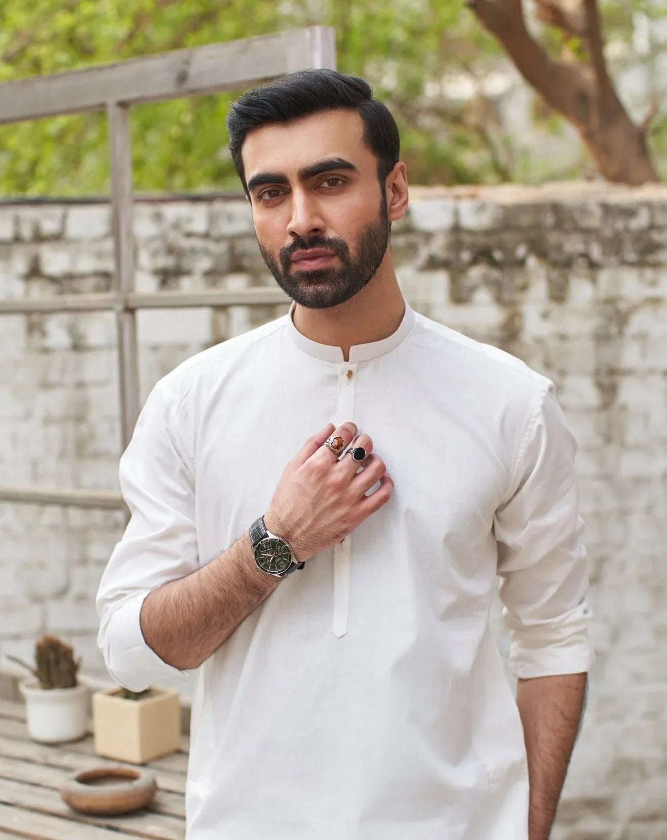 Off White Cotton Kurta - MuraqshMuraqsh