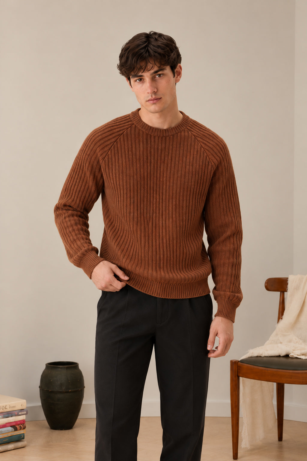 Brown Raglan Sweater
