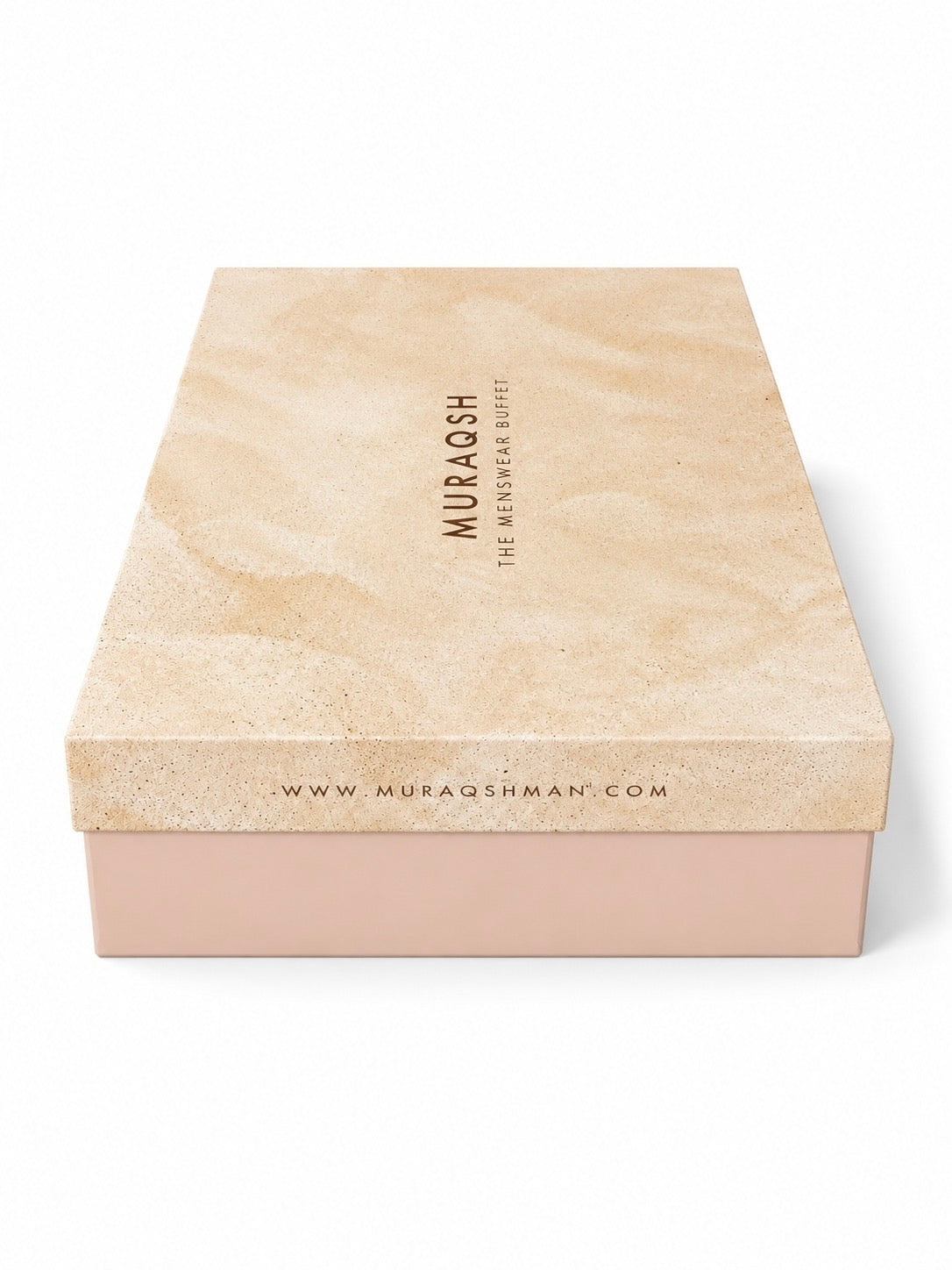 Premium Gift Box - Textured Lift-Off Box in Beige Pink