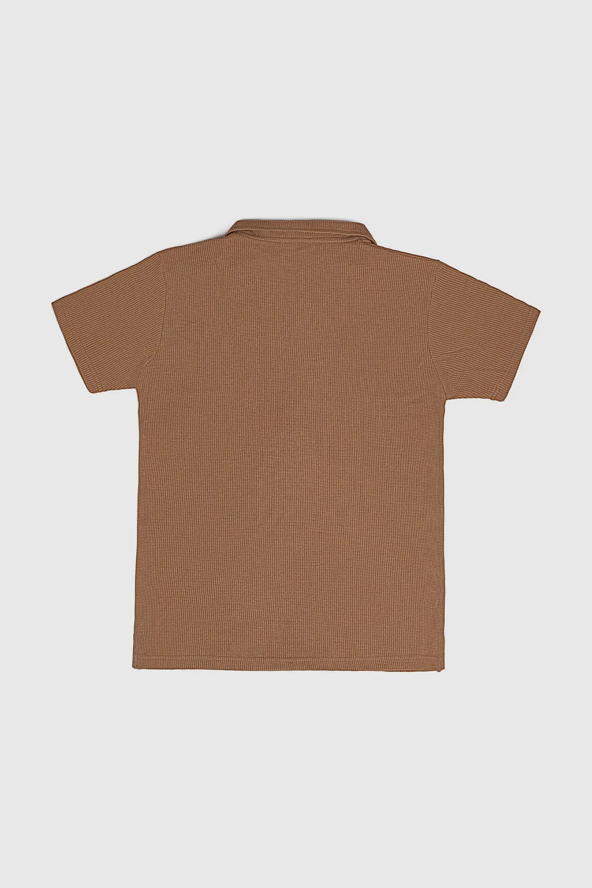 Camel Waffle Revere Polo - Men - Muraqsh -- Men Western