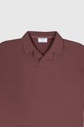Dark Amber Waffle Revere Polo - Men