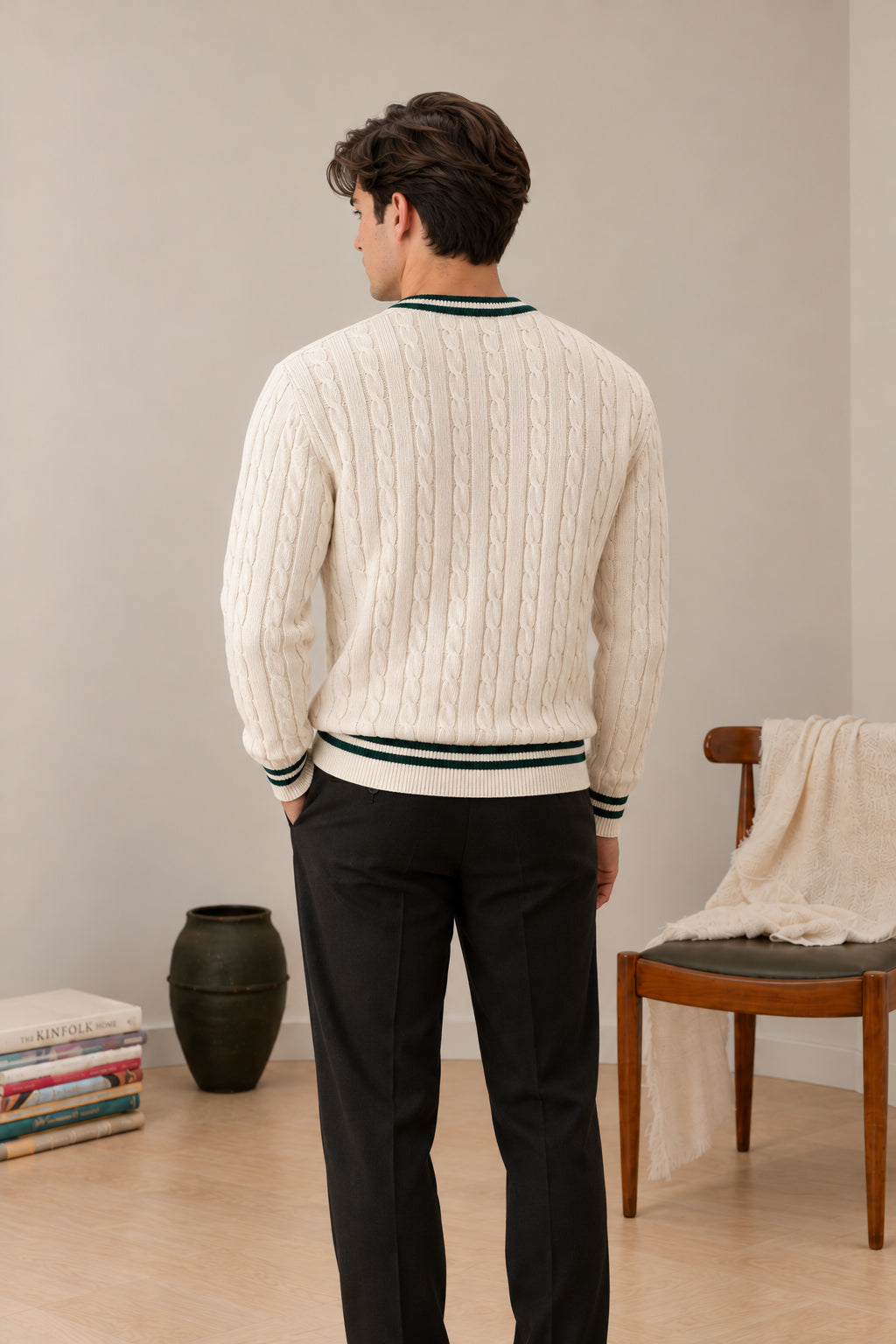 Off White Baseball Sweater - Men