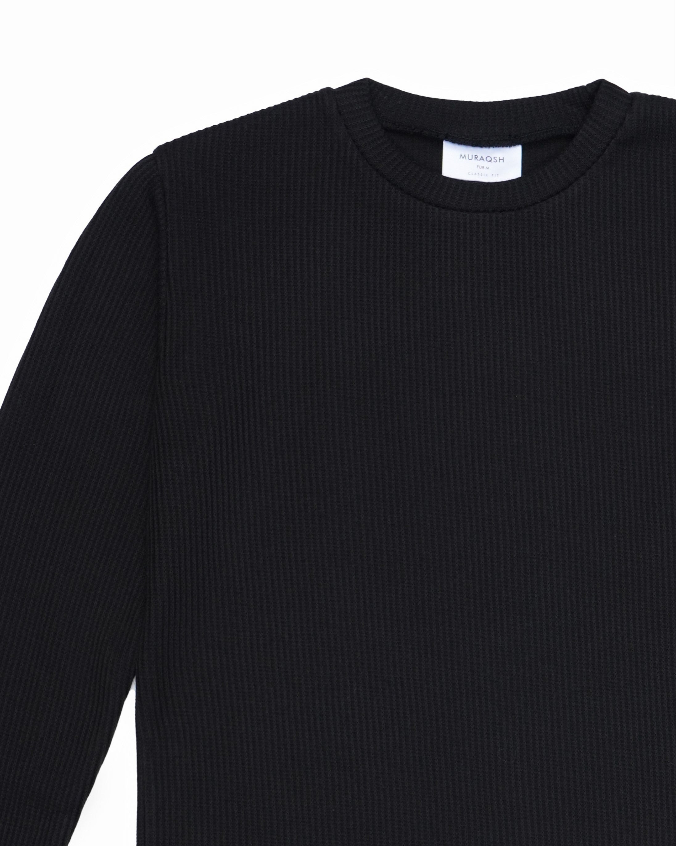 Black Drop Needle Sweat Shirt - Men