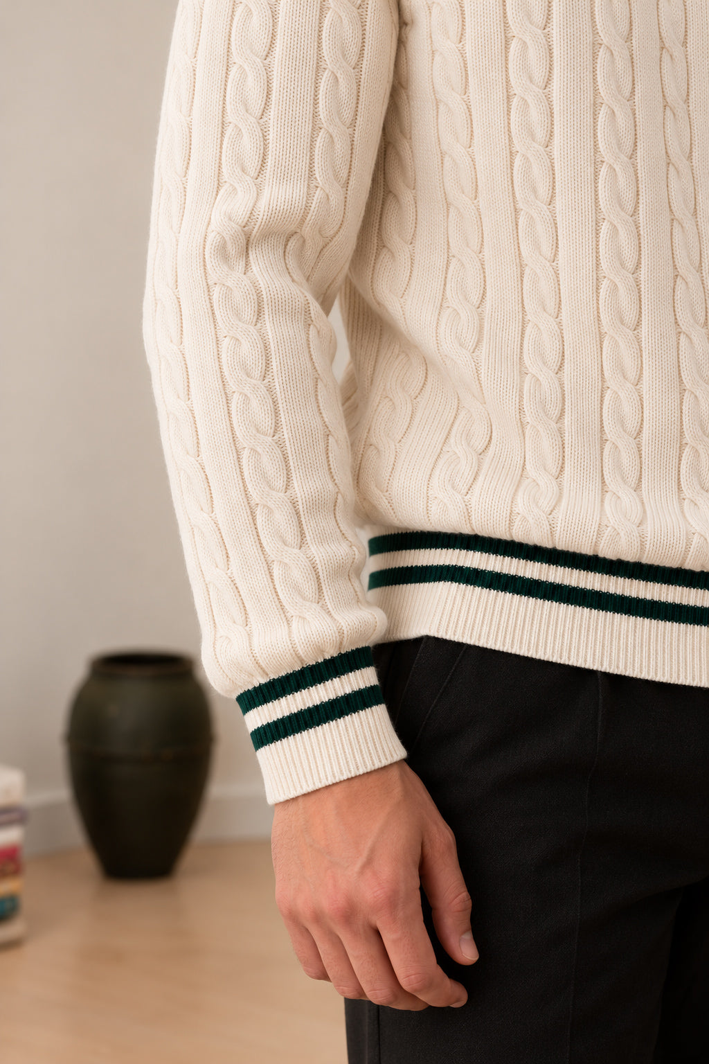 Off White Baseball Sweater - Men
