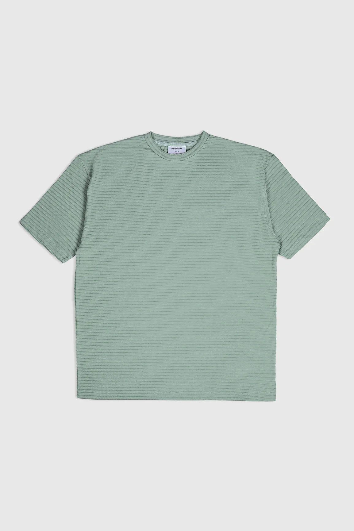 Sage Green Textured Oversized Tee - Men - Muraqsh -- Men Western