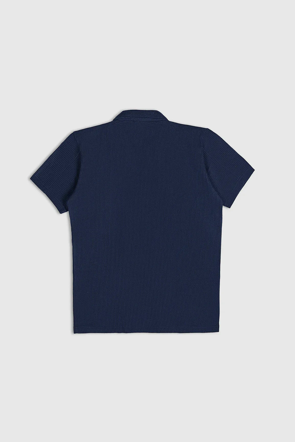 Navy Blue Drop Needle Revere Button Down - Muraqsh -- Men Western