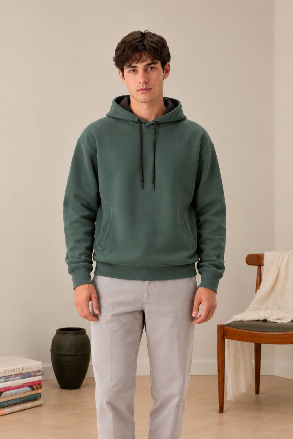 Dark Green Interlock Hoodie